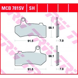 Front brake pads TRW / Lucas Harley-Davidson FLTRXS 1690 Road Glide Special ABS 2015 - 2016 type SV