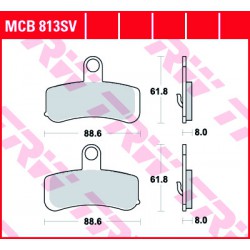 Front brake pads TRW / Lucas Harley-Davidson FXSTB 1584 Night Train 2008 - 2009 type SV