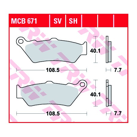 Front brake pads TRW / Lucas Indian  1130 Scout 2017 -  type SV