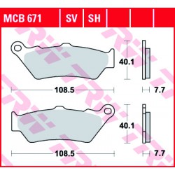 Predné brzdové doštičky / obloženie TRW / Lucas Moto Morini  1200 Scrambler 2010 - 2017 směs SV
