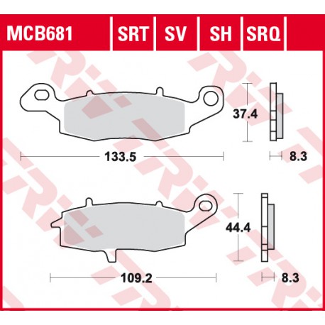 Front brake pads TRW / Lucas Suzuki GSX 750 F 1998 - 2006 type SV
