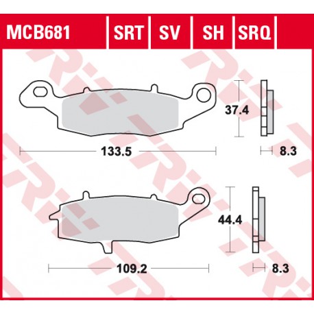 Front brake pads TRW / Lucas Suzuki VZ 1500 M 1500 Intruder 2009 - 2011 type SV