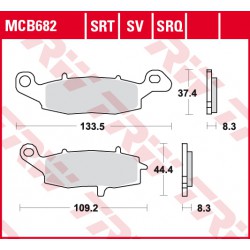 Front brake pads TRW / Lucas Suzuki GSX 750 F 1998 - 2006 type SV