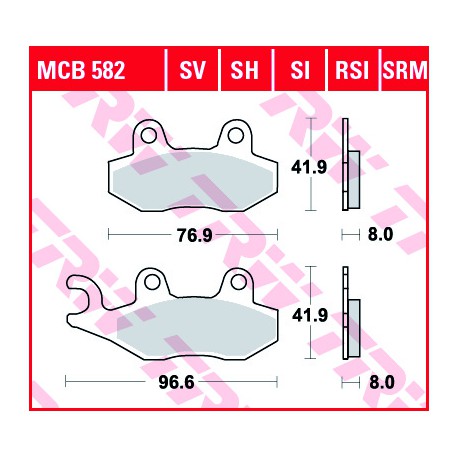 Přední brzdové destičky TRW / Lucas Yamaha TTR 230  2005 - 
