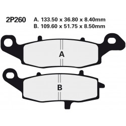 Přední brzdové destičky Nissin Kawasaki ER-6n 650 Left/Rear 2012 -  směs NS