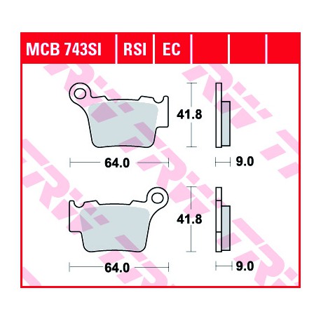 Bremsbeläge hinten TRW / Lucas KTM EXC-F 500 i.e. 2017 -  směs RSI
