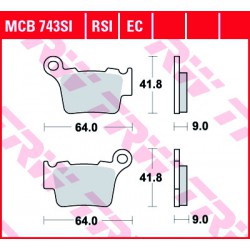 Rear brake pads TRW / Lucas Sherco SE-R 125  2017 -  směs RSI