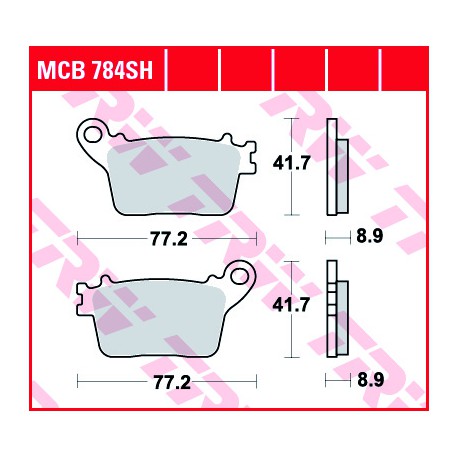 Zadní brzdové destičky TRW / Lucas Yamaha YZF 1000 R1, R1 M 2017 -  směs SH
