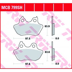 Rear brake pads TRW / Lucas Harley-Davidson FXSTB 1584 Night Train 2007 -  směs SH