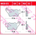 Zadní brzdové destičky TRW / Lucas Yamaha XT 660 X 2004 - 2016 směs SH