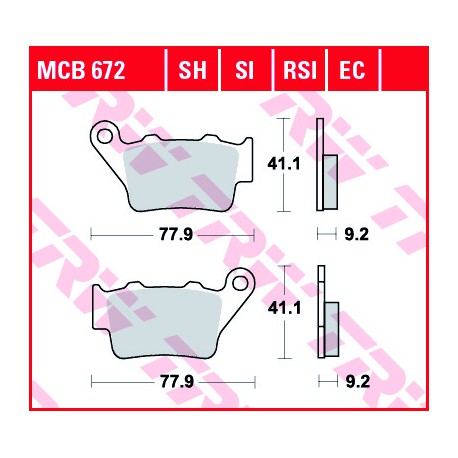 Zadní brzdové destičky TRW / Lucas Gas Gas MC 125  1994 - 2002 směs SI