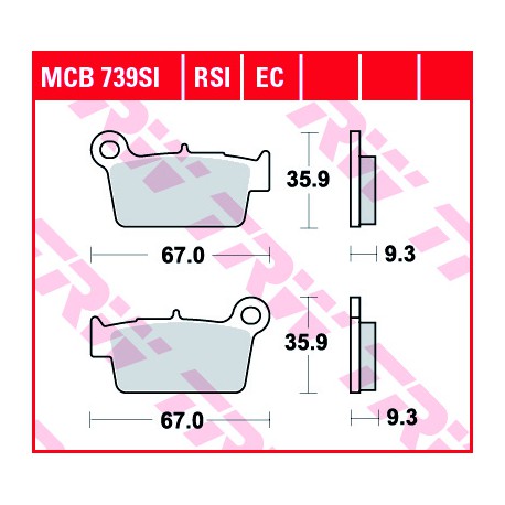 Bremsbeläge hinten TRW / Lucas Sherco SM 450 Black Panther 4.5i 2008 -  směs SI