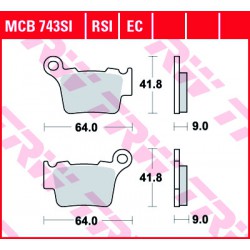 Bremsbeläge hinten TRW / Lucas Husaberg FE 250  2013 -  směs SI