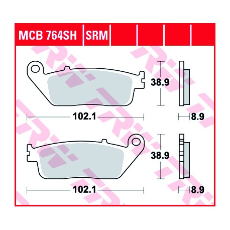 Zadní brzdové destičky TRW / Lucas Honda SW-T 600 Silver Wing CBS-ABS 2011 - 2016 směs SRM
