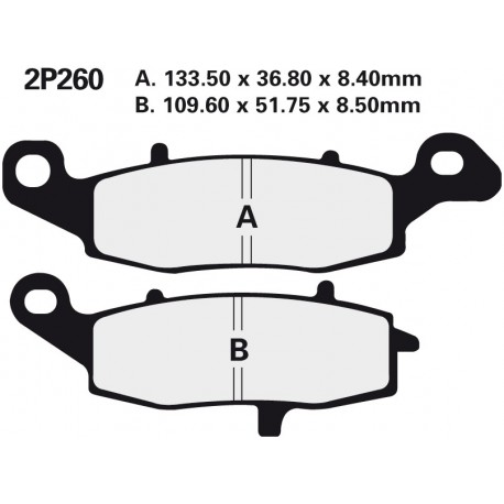 Přední brzdové destičky Nissin Suzuki GSF 650 Bandit / S Bandit Left/Rear 2005 směs NS