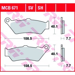 Zadní brzdové destičky TRW / Lucas Moto Guzzi  1400 California Eldorado 2016 - 
