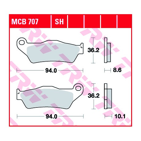 Rear brake pads TRW / Lucas BMW R 1200 GS 2004 - 2012