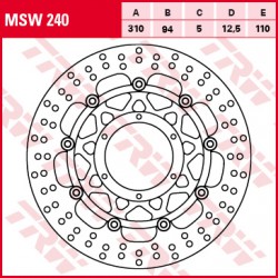 Front brake disc TRW / Lucas Honda CBR 600 RR 2007 - 