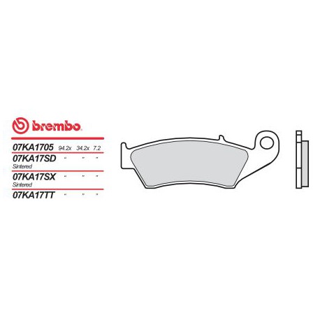 Přední brzdové destičky Brembo Kawasaki 220 KDX 1997 -  směs 05