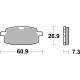 Predné brzdové doštičky / obloženie SBS MZ  50 (MUZ) Moskito 1999 - 2002 směs HF