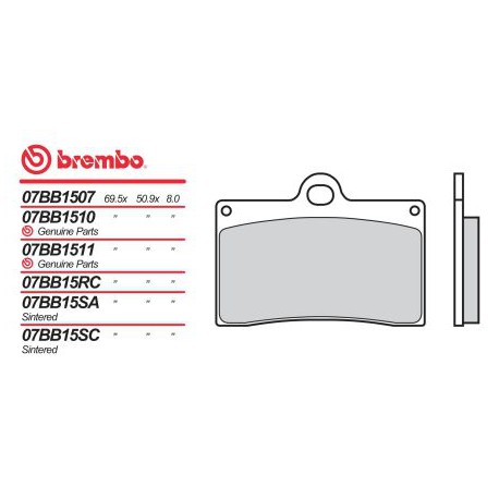 Front brake pads Brembo Indian 1700 CHIEF STANDAR 2009 - 2013 type 07