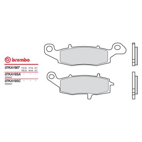 Vorne bremsbeläge Brembo Suzuki 650 SV X LEFT/REAR 2018 -  typ 07