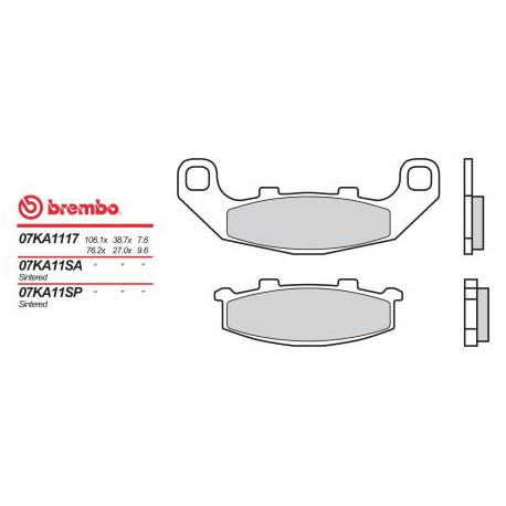 Přední brzdové destičky Brembo Kawasaki 500 EX E1-E3 1994 - 1996 směs 17