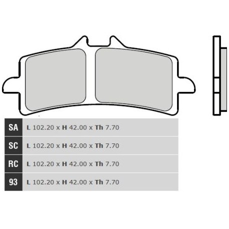 Front brake pads Brembo Ducati 1199 PANIGALE R 2013 -  type 93