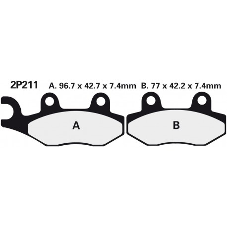 Front brake pads Nissin Triumph 750 Trident Left/Rear 1991 -  type NS