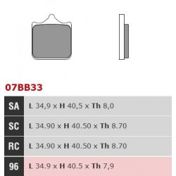 Front brake pads Brembo Benelli 449 BX SUPERMOTARD 2008 - 2012 type RC