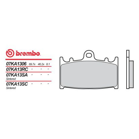 Front brake pads Brembo Husaberg 650 FSC SUPERMOTARD 2001 - 2008 type RC