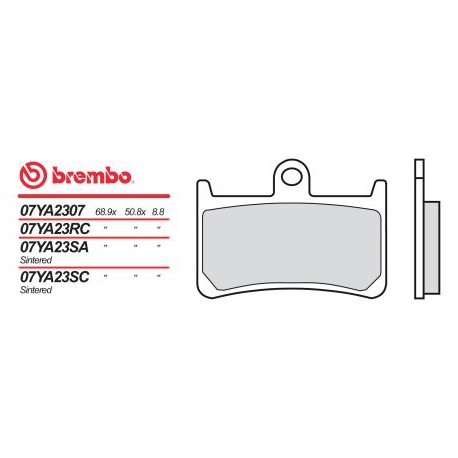 Front brake pads Brembo Yamaha 1700 MT 01 2005 - 2006 type RC
