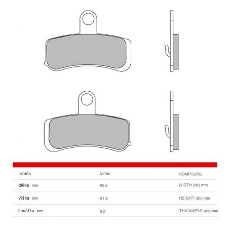 Přední brzdové destičky Brembo Harley-Davidson 1802 CVO SOFTAIL DELUXE 2014 -  směs SA