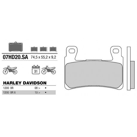 Front brake pads Brembo Harley-Davidson 1870 FLHCS HERITAGE CLASSIC 2018 -  type SA