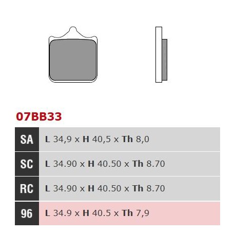 Přední brzdové destičky Brembo Derbi 659 MULHACÉN CAFE' 2008 -  směs SA