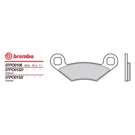 Přední brzdové destičky Brembo Polaris 250 TRAIL BOSS 1988 - 1990 směs SD