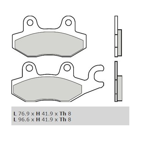 Přední brzdové destičky Brembo Suzuki 400 BURGMAN (right caliper) 2007 -  směs XS