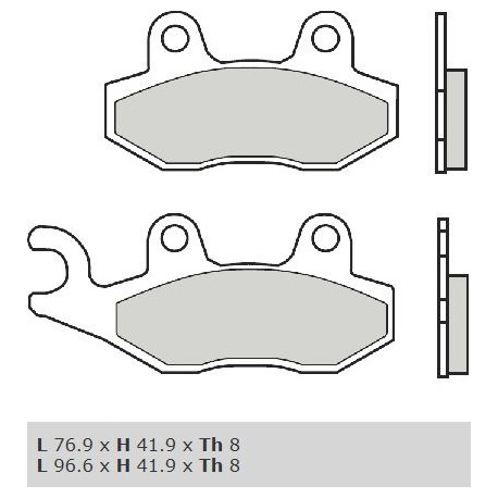 Přední brzdové destičky Brembo Peugeot 300 GEOSTYLE 2010 -  směs XS